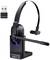 Wireless headset with microphone and charging station, shown with detachable USB adapter. Ideal for calls, ergonomic design.