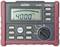 A digital multimeter with a large display showing a reading of '4000 Ω'. Control buttons and a rotary dial are visible.