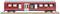 A red train carriage on railway tracks, with white doors and windows. The inscription '2' indicates a second-class compartment. Carriage by SBB in red.