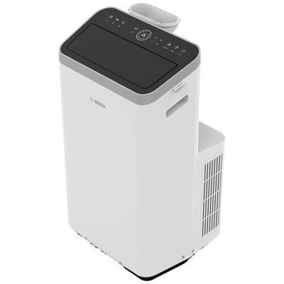 A white, tall, portable air purifier with a control panel on top and ventilation slots on the sides, suitable for indoor use.