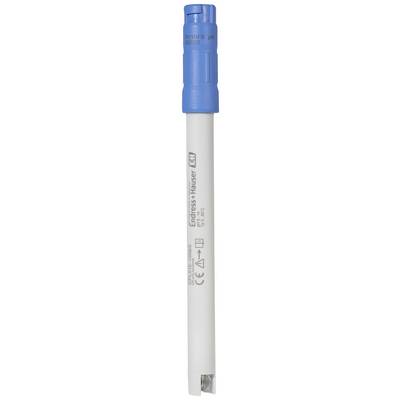 A pH electrode rod with a blue head and white body, used for measuring the pH value in liquids.