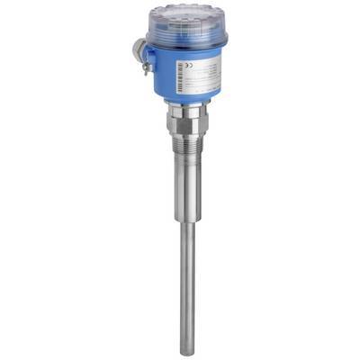 A blue, cylindrical sensor-shaped electronic probe with a metal sensing element, suitable for detecting liquid levels.