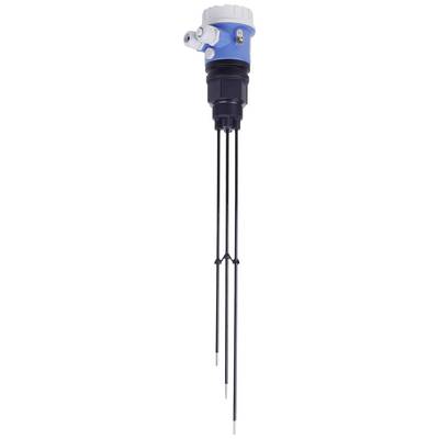 Three-wire level probe in cylindrical form with blue and black cap, for measuring liquid levels in containers.