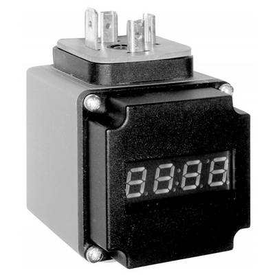 'Mechanical counter with digital display, showing four-digit 0000, black housing and metal plug at the top.'