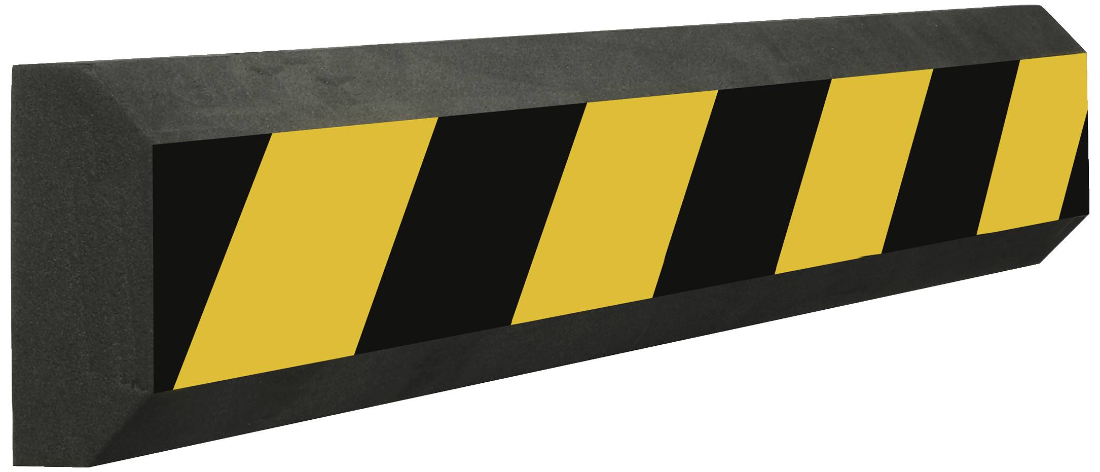 Black edge protection with yellow and black diagonal stripes, commonly used for warning or protection at corners and edges.