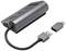 Metallic USB hub with five ports and a detachable USB cable, perfect for connecting multiple devices.