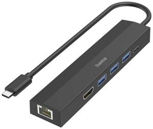 Hama  6 ports USB 3.2 1st Gen (USB 3.0) hub + quick-charge port, + USB C connector, Ultra HD compatibility Black