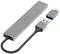 Metallic USB hub with three ports: USB-C, USB-A and USB-C port on one cable. Ideal for expanding connectivity.