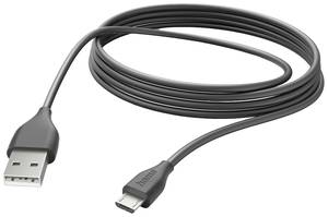 Hama USB charging cable USB 2.0 USB-A plug, USB Micro-B plug 3.00 m Black  00201588