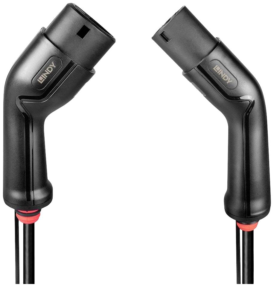 Two black connectors with a red detail, positioned on the left and right of the image.
