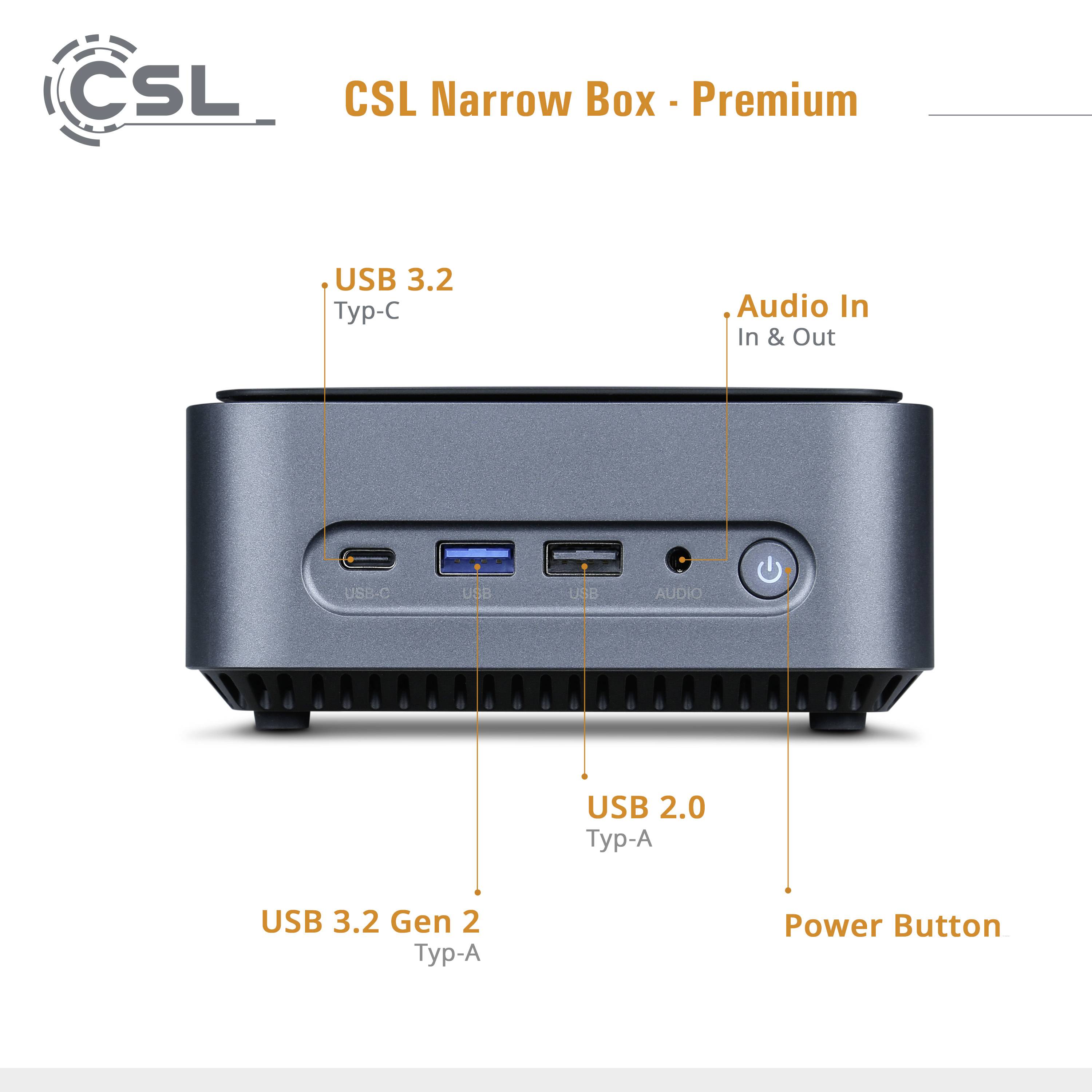 CSL Computer Mini PC Narrow Box Premium Intel® Pentium® Silver N6000 8 GB RAM 500 GB SSD Intel UHD graphics Win 11 Home -4