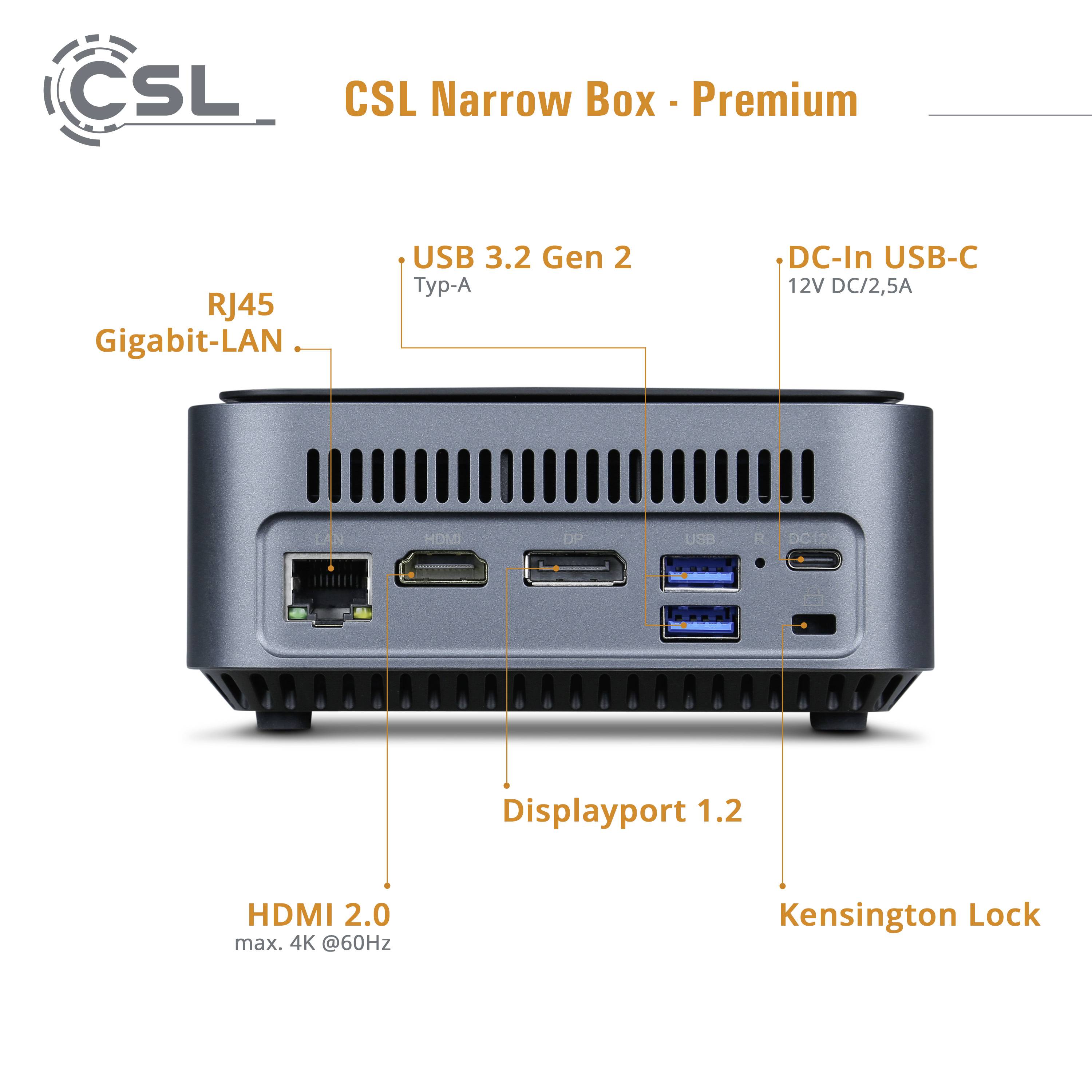 CSL Computer Mini PC Narrow Box Premium Intel® Pentium® Silver N6000 8 GB RAM 500 GB SSD Intel UHD graphics Win 11 Home -5