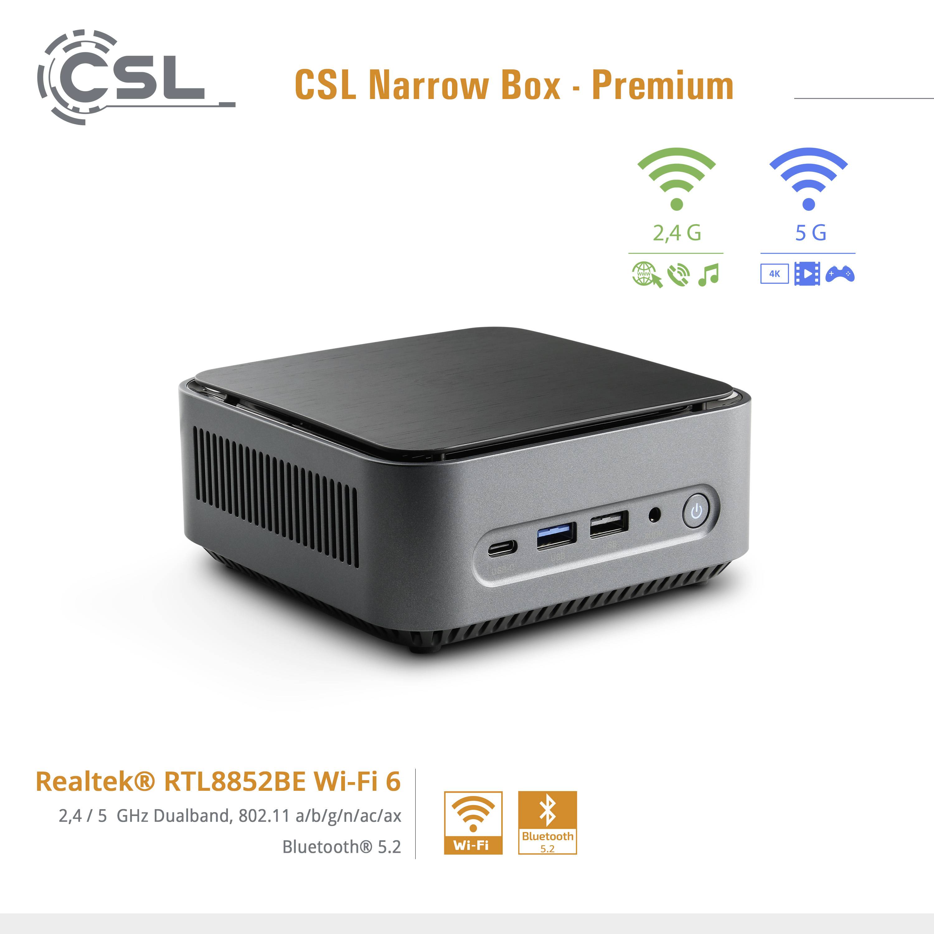 CSL Computer Mini PC Narrow Box Premium Intel® Pentium® Silver N6000 8 GB RAM 500 GB SSD Intel UHD graphics Win 11 Home -8