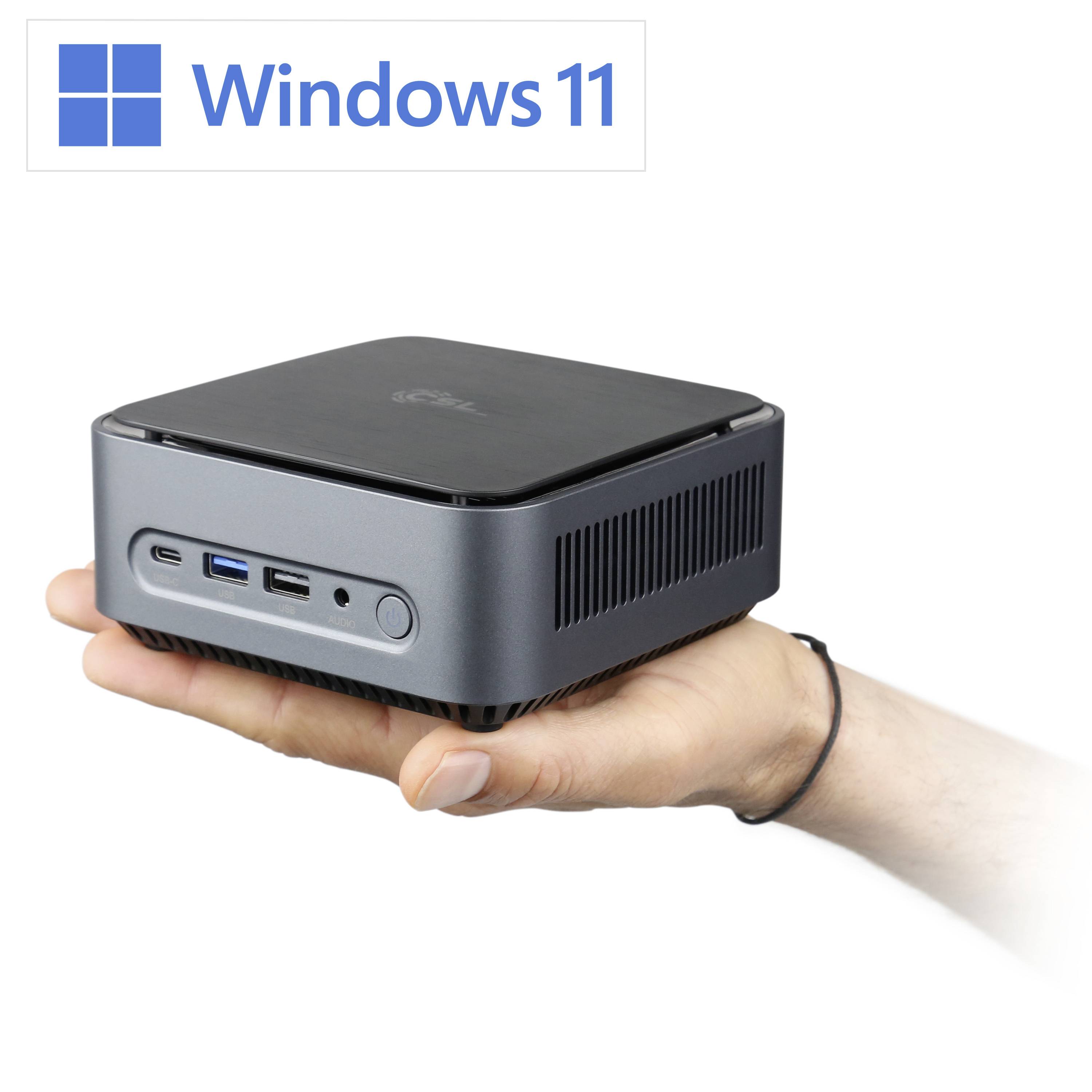 CSL Computer Mini PC Narrow Box Premium Intel® Pentium® Silver N6000 8 GB RAM 500 GB SSD Intel UHD graphics Win 11 Home -11