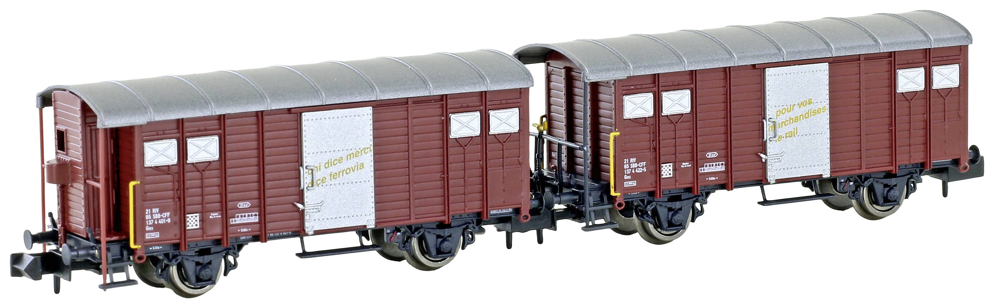 Hobbytrain H24251 N 2pc set covered goods wagon K3 of SBB