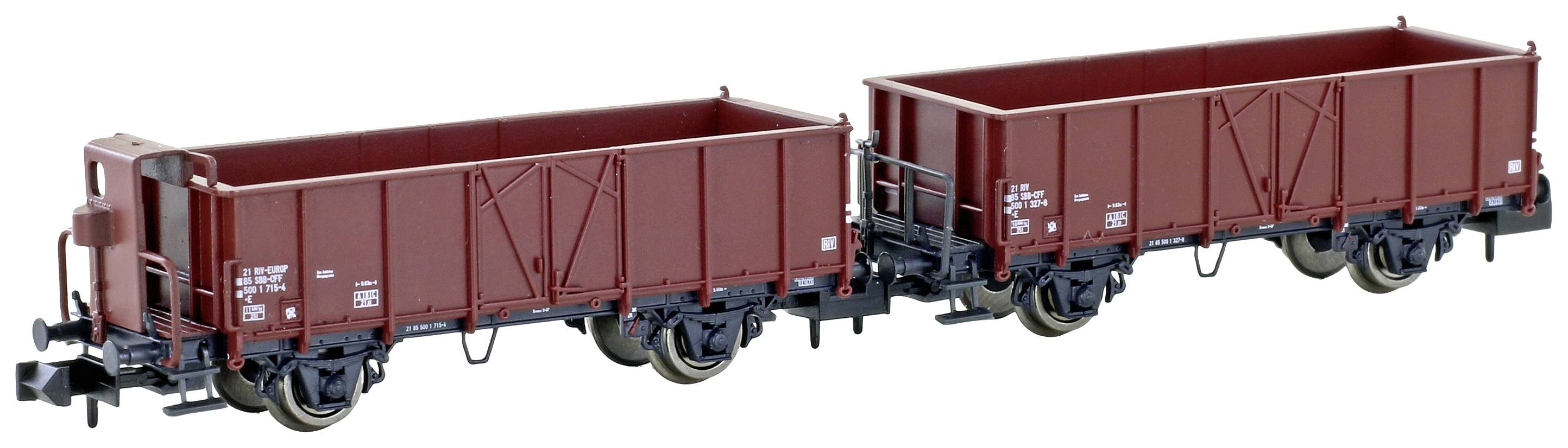 Image of Hobbytrain H24352 N 2pc set open freight carriages L6 of SBB
