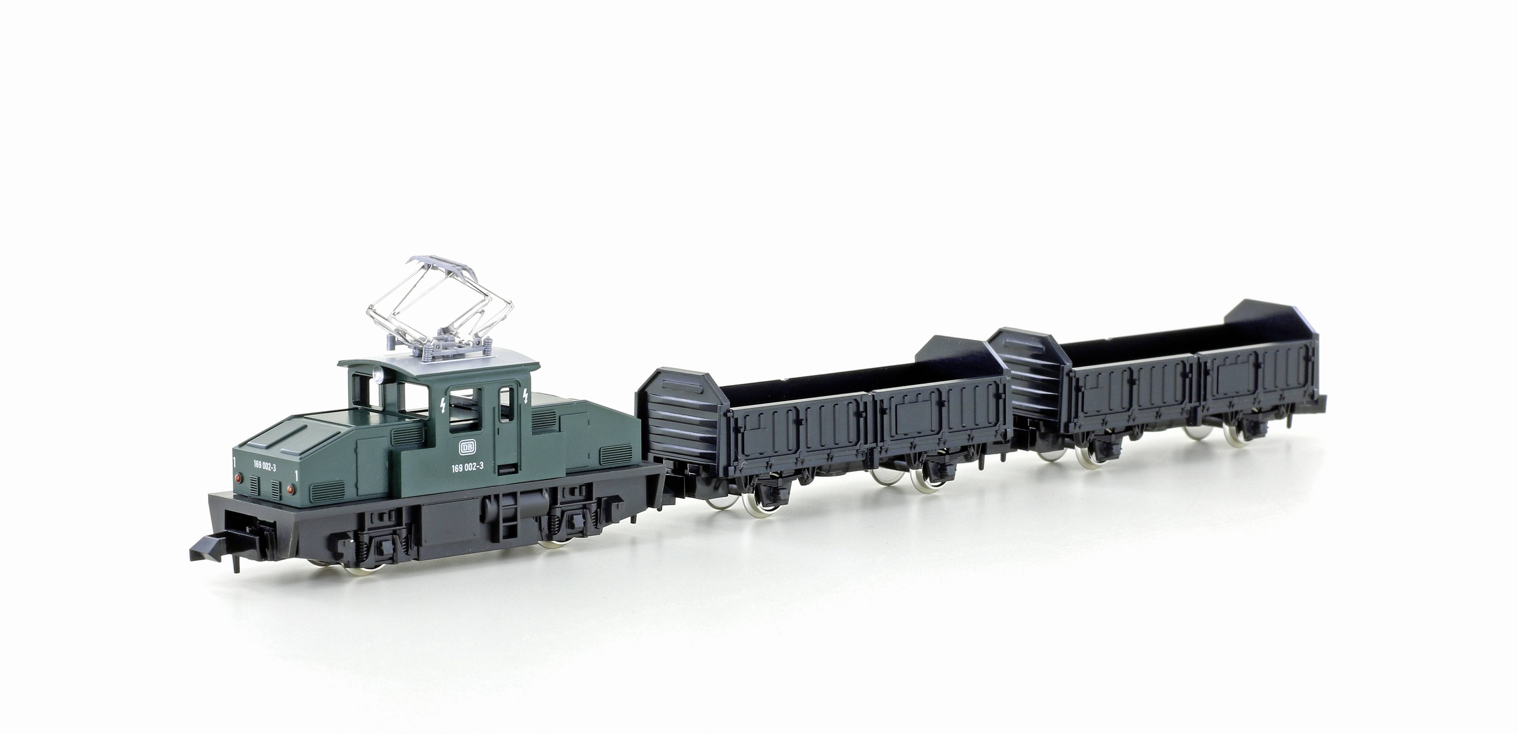 KATO by Lemke K105006 N freight train set E-Locomotive BR 169 with 2 freight carriage DB, EP.IV Green