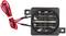 A rectangular electric heating element with a fan and two red cables with a black plug, suitable for heat distribution.