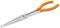 Long-nose pliers with orange handles, ideal for precision work in confined spaces.