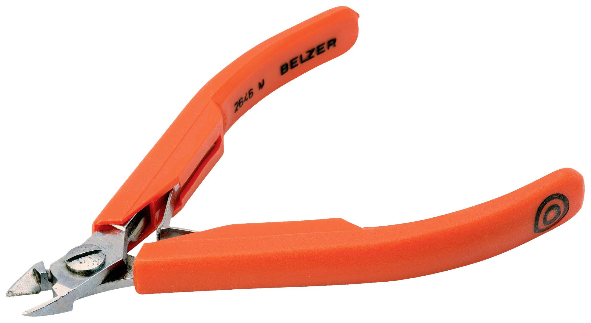 A red pair of pliers with the 'Belzer' inscription on the handle. They are used for cutting wire or small metal parts.