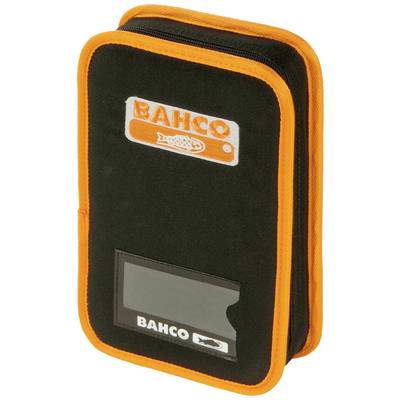 Black tool bag with orange trim and BAHCO logo, suitable for storing tools.