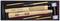 'Set of hand tools in a foam packaging, consisting of a wooden hammer, metal pins, and a black hammer head.'
