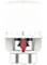 Thermostat head with a scale from 1 to 5, red adjustment lever in the centre. Predominantly white in colour.