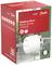 Red packaging of a Danfoss radiator thermostat RA/VL 26 mm with scale and logo. Product image on the right, technical details on the left.