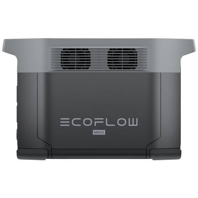 Portable EcoFlow Power Station in Grey with two fans and 'ECOFLOW MAX' lettering.