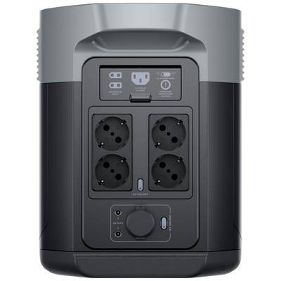 A portable power station with four plug sockets and an AC switch, suitable for mobile use to power electronic devices.