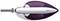 An iron in modern design viewed from above, featuring purple and white elements and a blue control light.
