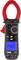 A digital clamp ammeter with a red clamp and blue-illuminated display, showing 'F402' and measurement values.