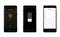 Three smartphone screens display an app for controlling a Wi-Fi LED dimmer: On/Off switch, brightness adjustment, and scheduling.