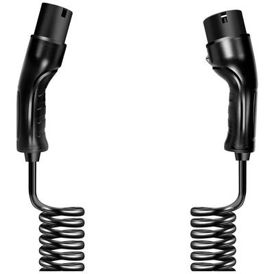 Two black, twisted cables with identical plugs at both ends, symmetrically arranged.