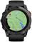 GPS watch with map of the 'Glacier Gorge Trail' route. Shows contour lines, rivers, and lakes. Arrow indicates direction of movement.