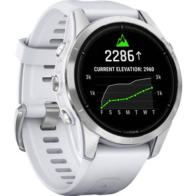 Silver smartwatch displays an altitude indicator with a weekly progression diagram. The current elevation is 2,286 metres.