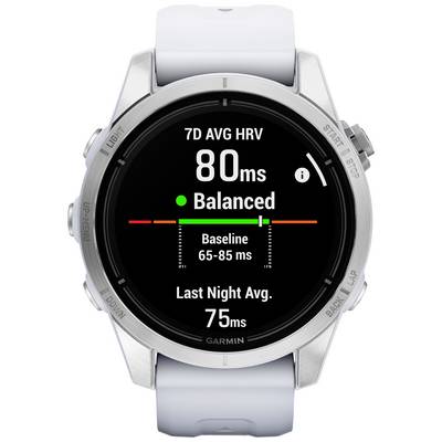 'Smartwatch shows 7-day average HRV of 80 ms, Status Balanced. Baseline 65-85 ms, last night's average 75 ms.'