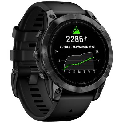 Black smartwatch displays current altitude of 2,286 m. Diagram showing weekly altitude changes underneath.