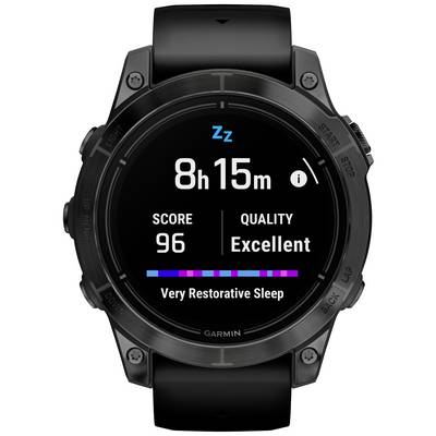 Smartwatch with sleep display: 8 hours, 15 minutes of sleep; Rating 96, Quality 'Excellent', 'Very Restorative Sleep' shown.