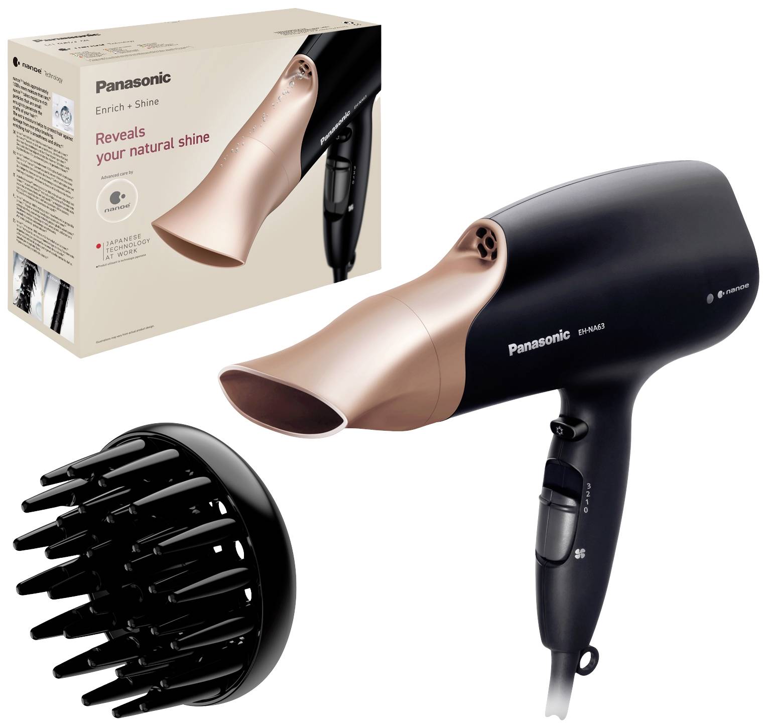 Panasonic EH-NA63-CN825 Hair dryer Black, Rose Gold