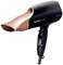 A black hairdryer with a copper-coloured air outlet, manufactured by Panasonic, Model EH-NA63, pictured against a white background.
