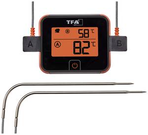 TFA Dostmann VIEW Gas, Grille, Grill plate, BBQ trolley, Combo, Sphere BBQ thermometer Black