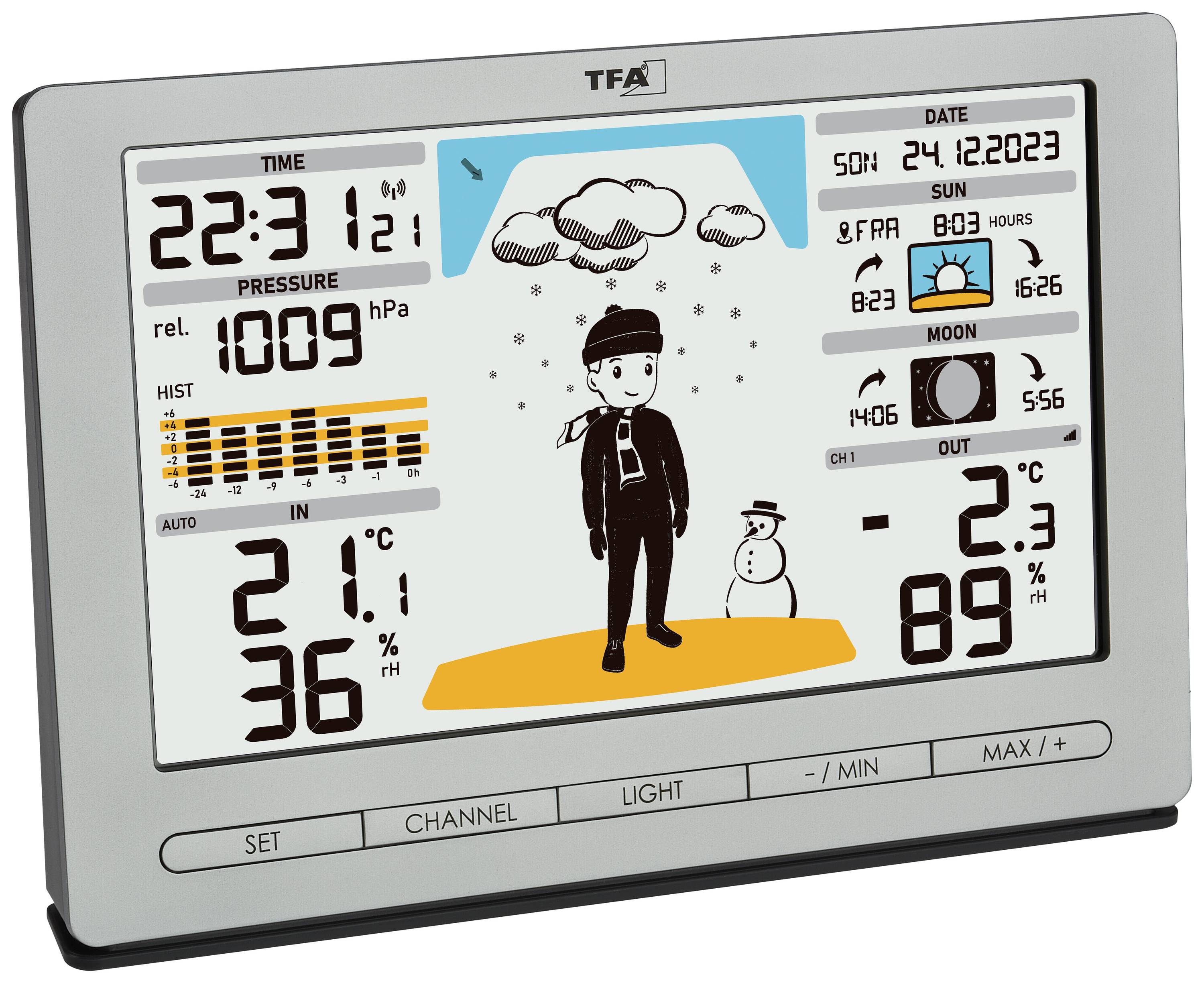 TFA Dostmann Funk-Wetterstation METEO JACK 35.1097.54 Wireless digital weather station Forecasts for 12 to 24 hours Max.