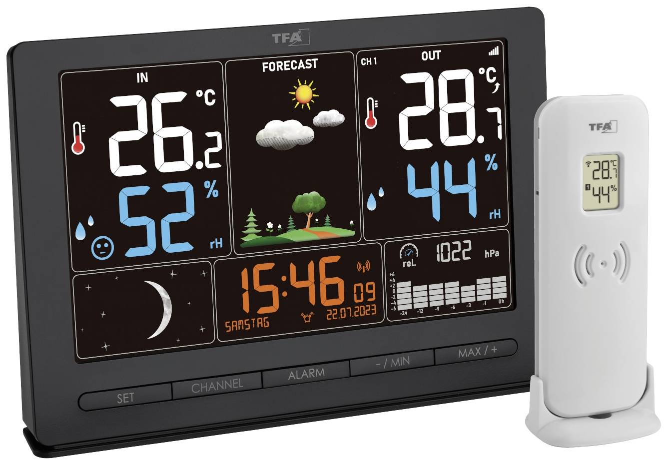 TFA Dostmann SEASON 2 35.1118.01 Wireless digital weather station Forecasts for 12 to 24 hours Max. number of sensors 3 pc(s)
