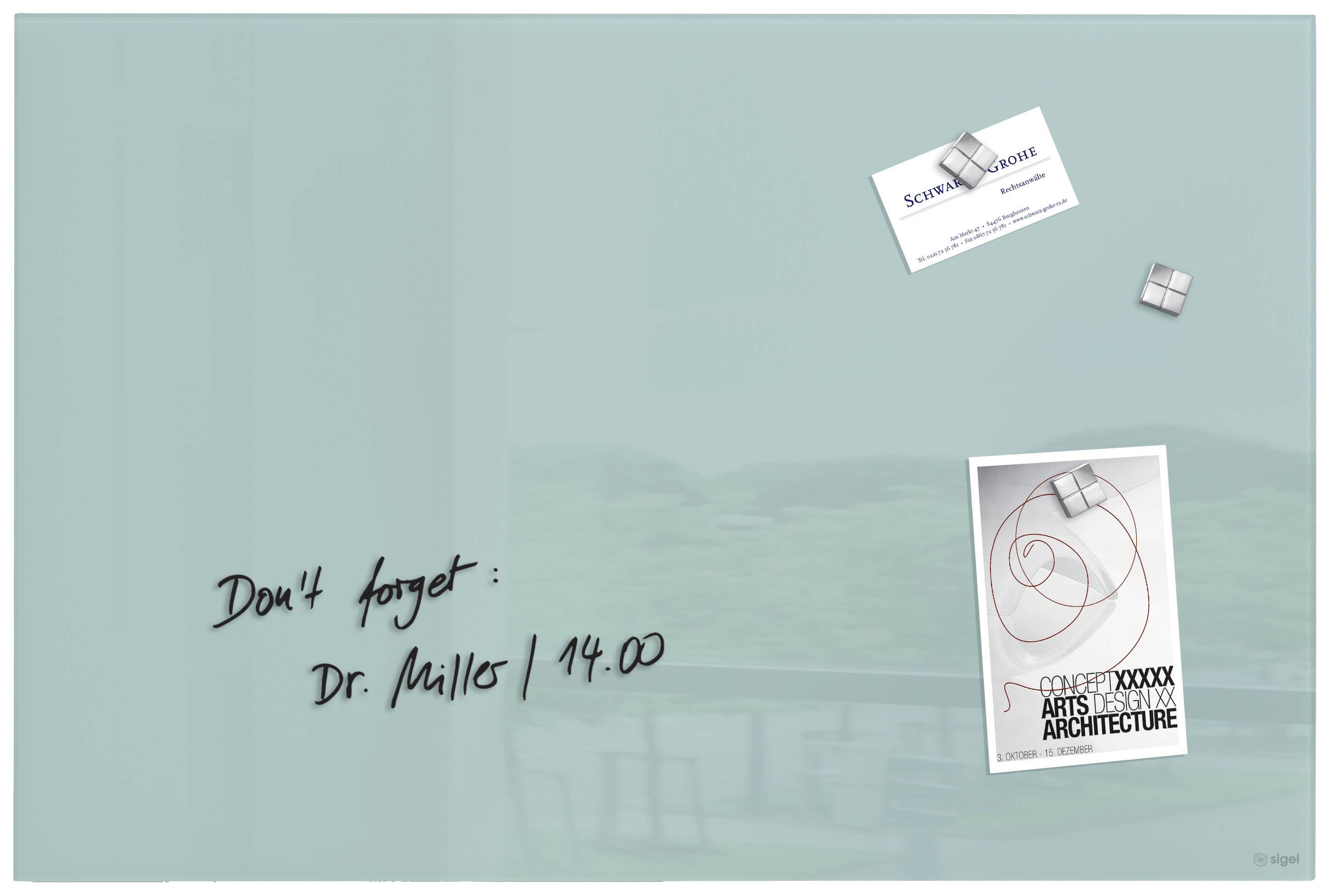 Sigel Glass board (magnetic) Artverum (W x H) 60 cm x 40 cm Aquamarine GL153