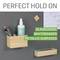 Perfect hold for glass boards, whiteboards and metal surfaces. Shown: cleaning bottle, pens, notes in wooden holder.