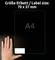 Hand points to an A4 sheet with the inscription 'Size Label / Label size: 70 x 37 mm'.