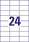 Large number '24' in the centre of a rectangular calendar with a blue border, consisting of empty white cells.