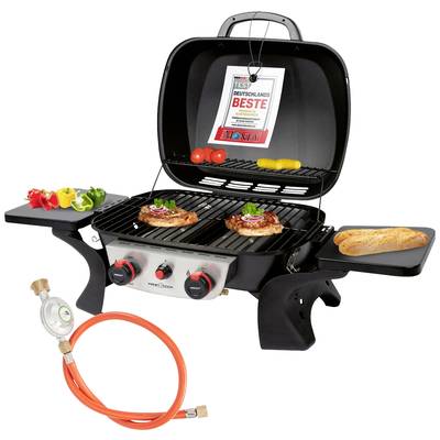 Profi Cook PC-GG 1261 Table Gas grill 2 heat zones, 2 burners, Thermometer in lid  Black