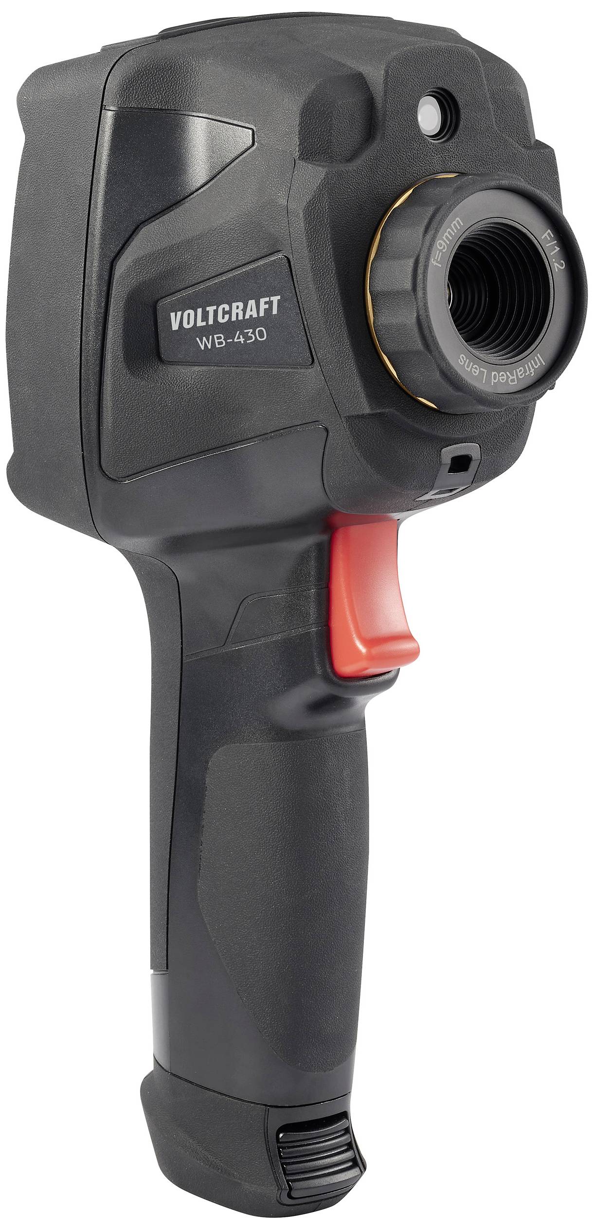 Compact Infrared Thermometer VOLTCRAFT WB-830, ergonomic grip, anti-reflective, primary function surface temperature measurement.